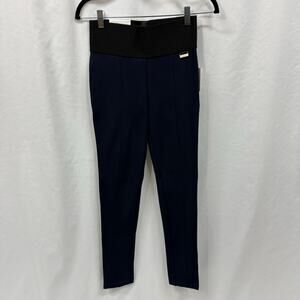 Calvin Klein Blue Ponte Pant Power Stretch Modern Slim Leg Leggings Small NWT
